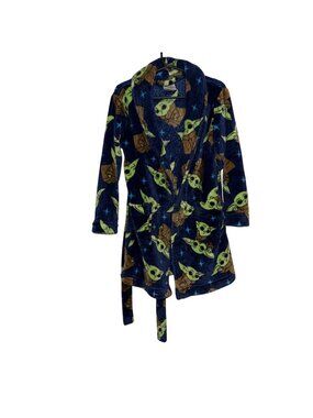 Star Wars Kids Bathrobe Grogu Baby Yoda Design  Size 4/5 Blue/Brown
